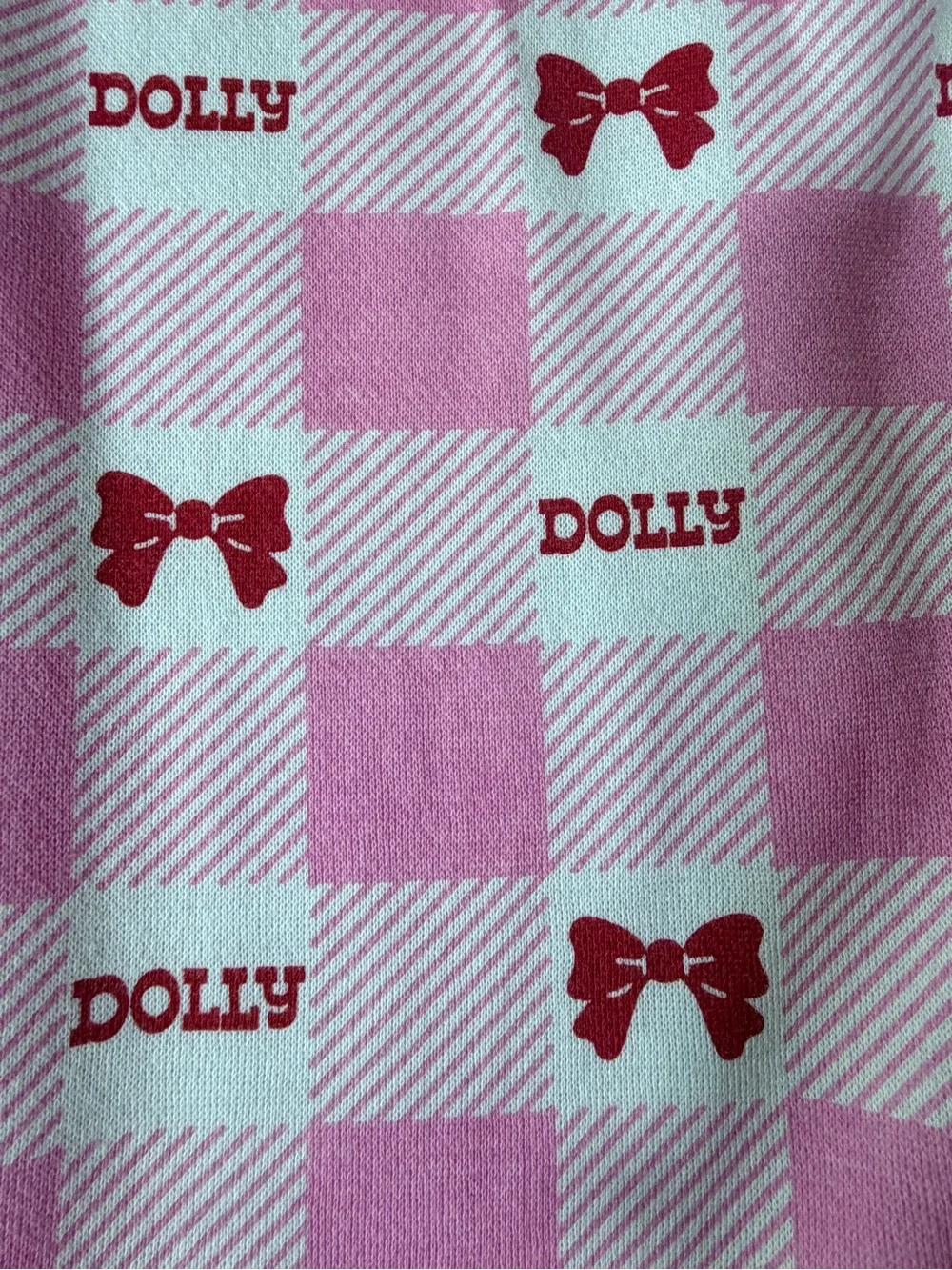 Dolly Pink Gingham Bow Pajama Pants Drawstring Fleece Women’s XXL Runs Small
